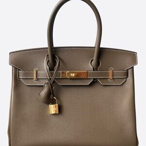 Hermes Etoupe Epsom & Gold Hardware Birkin 30